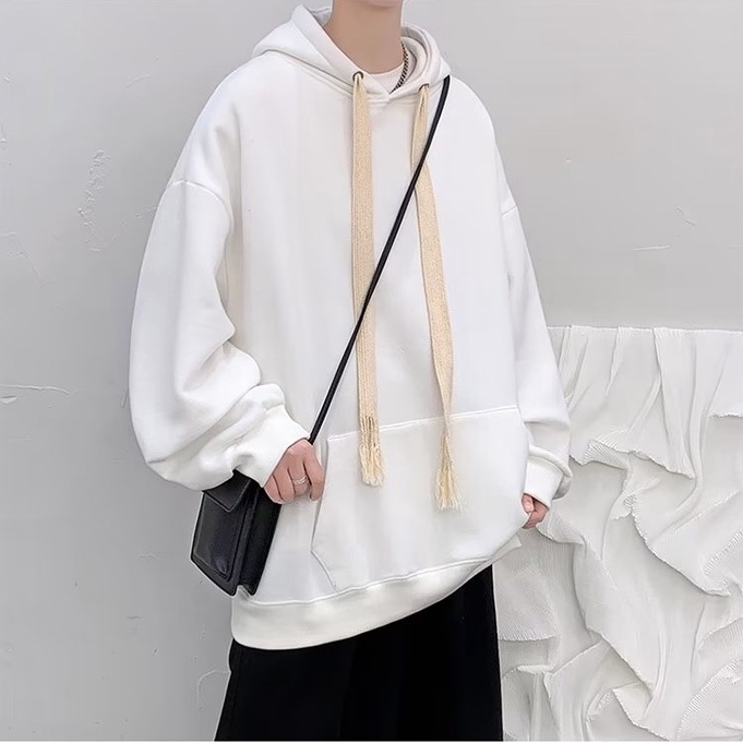 Áo Hoodie Màu Trơn Dáng Rộng Thời Trang Hàn Quốc Cổ Điển Dành Cho Nam Nữ áo hoodie nỉ bông hoodie nữ form rộng hoodie nam form rộng