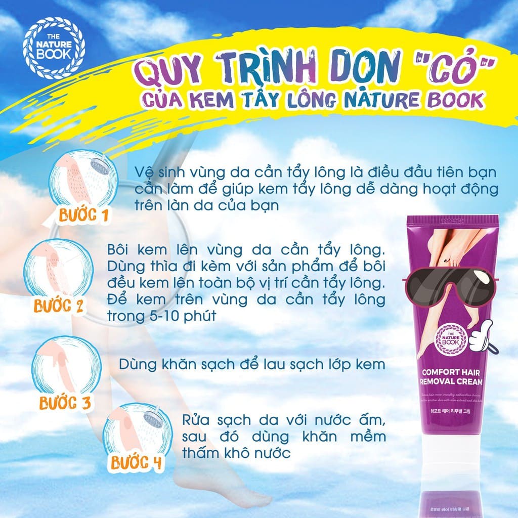 [CHÍNH HÃNG THE NATURE BOOK] KEM TẨY LÔNG THE NATURE BOOK – KEM TẨY LÔNG COMFORT HAIR REMOVAL CREAM