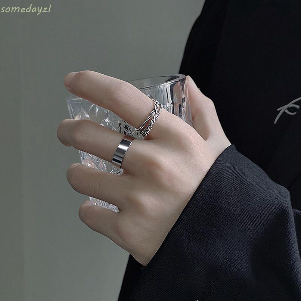 Nhẫn Hở Bản Rộng Điều Chỉnh Được Phong Cách Hip hop Punk Cổ Điển Dành Cho Nam Nữ