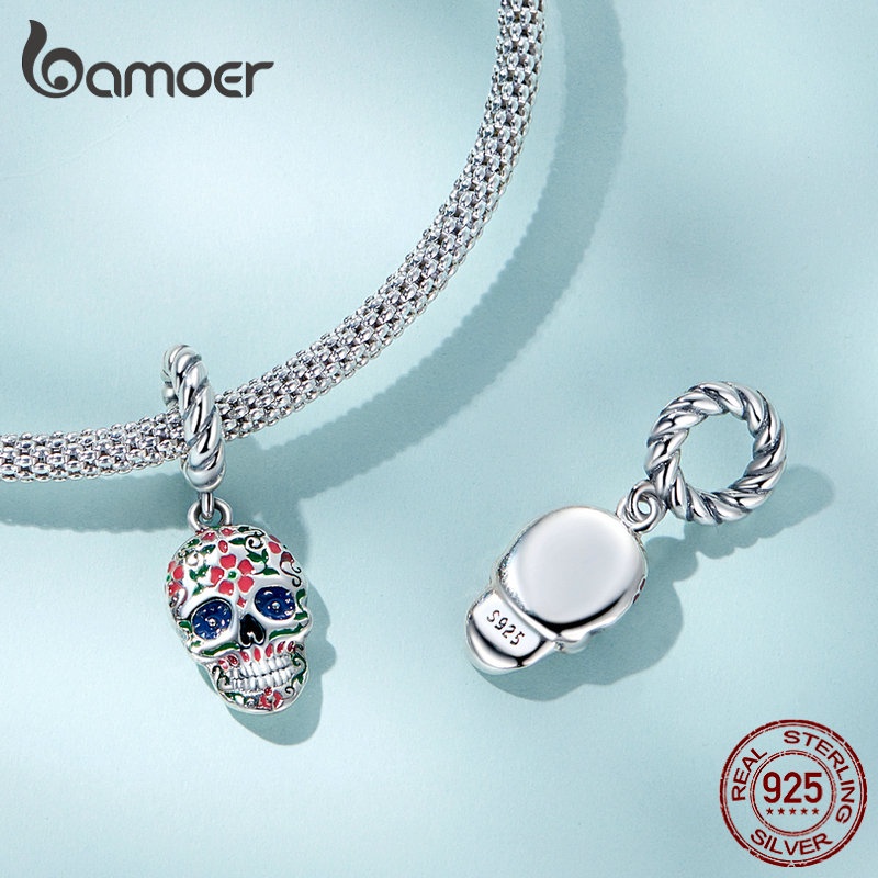 BAMOER Mặt Vòng cổ Hình Đầu Lâu bạc 925