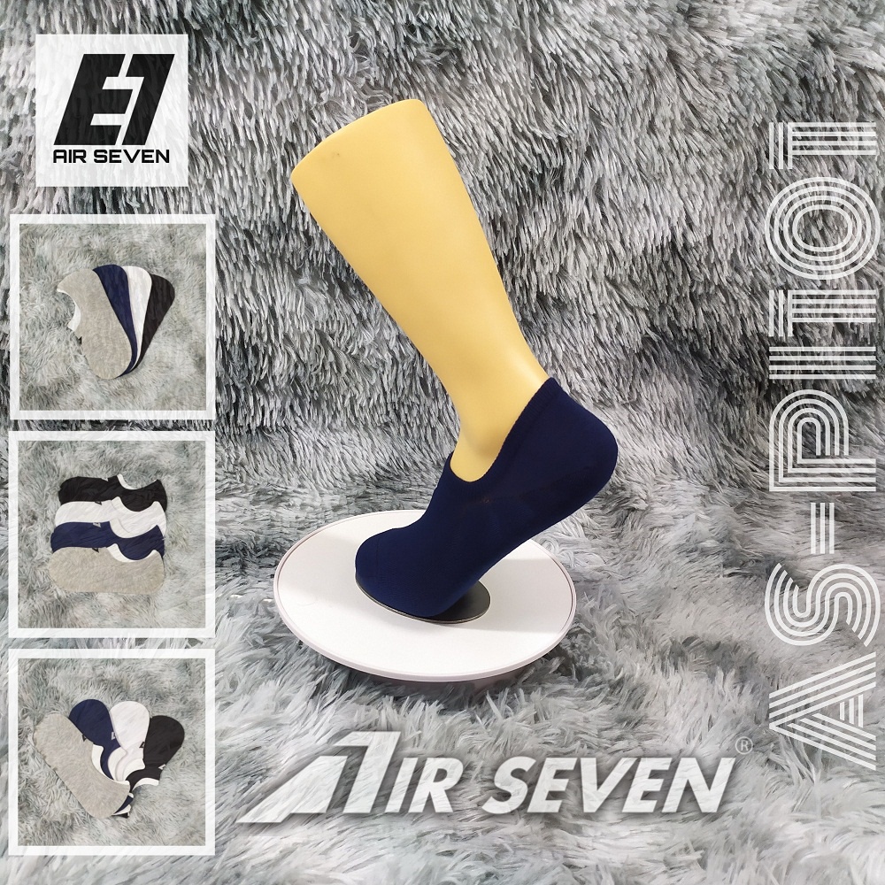 Tất Vớ Lười Air Seven Cotton cao cấp, Kháng khuẩn khử mùi hôi chân - 4màu: Trắng, Đen, Xanh Xám.