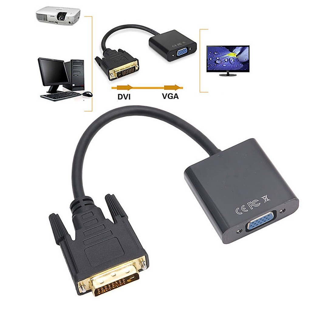 Dây Cáp Chuyển Đổi DVI-D To VGA Adapter Dài 20cm