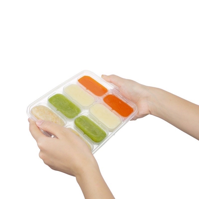 Khay trữ đông đồ ăn dặm cho bé, khay bảo quản đồ ăn dặm Inochi có nắp đậy an toàn vệ sinh tiện lợi