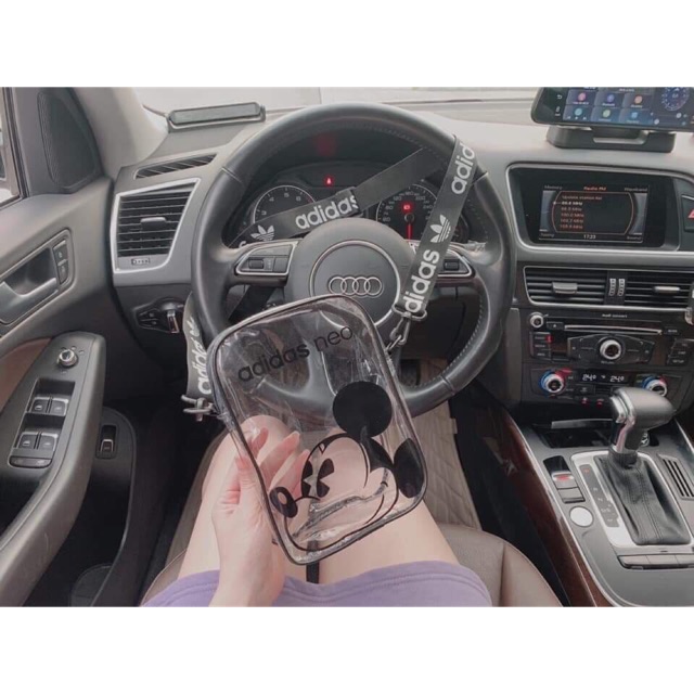 Túi adidas mickey nhựa trong dây bản size 18