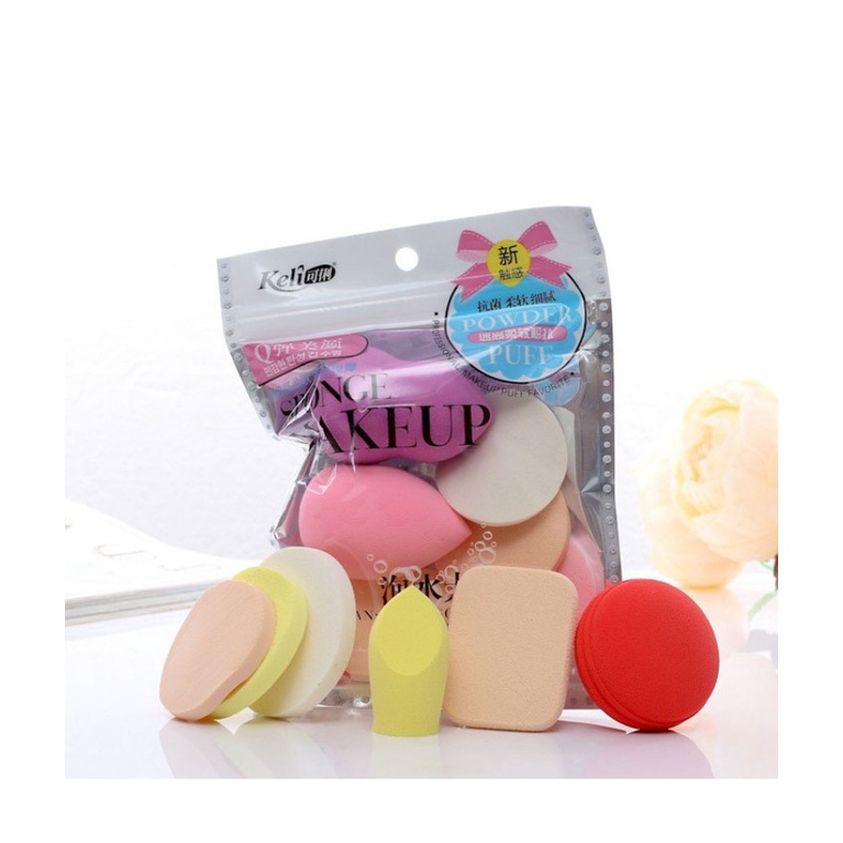 Bông mút trang điểm 6 món cao cấp Keli