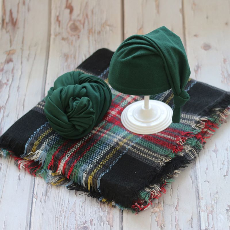 Set 3 Món Gồm Chăn + Nón + Khăn Quấn Làm Phụ Kiện Chụp Ảnh Cho Bé Sơ Sinh