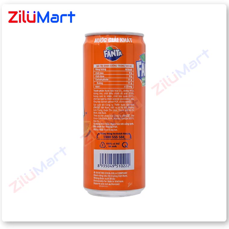 [HỎA TỐC HCM] Lốc 6 lon Fanta hương cam loại 330ml