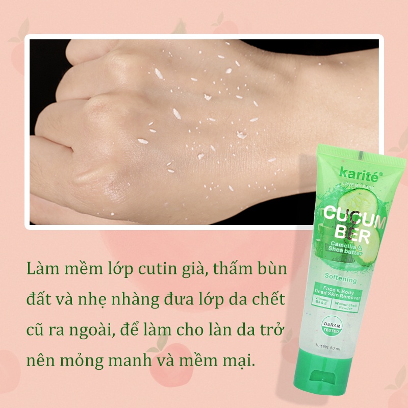 Kem tẩy tế bào chết Tẩy Da Chết Body Quả dưa chuột KISS BEAUTY Hiệu quả sau 5 ngày dùng loại bỏ da sạm màu KB-QJZ01
