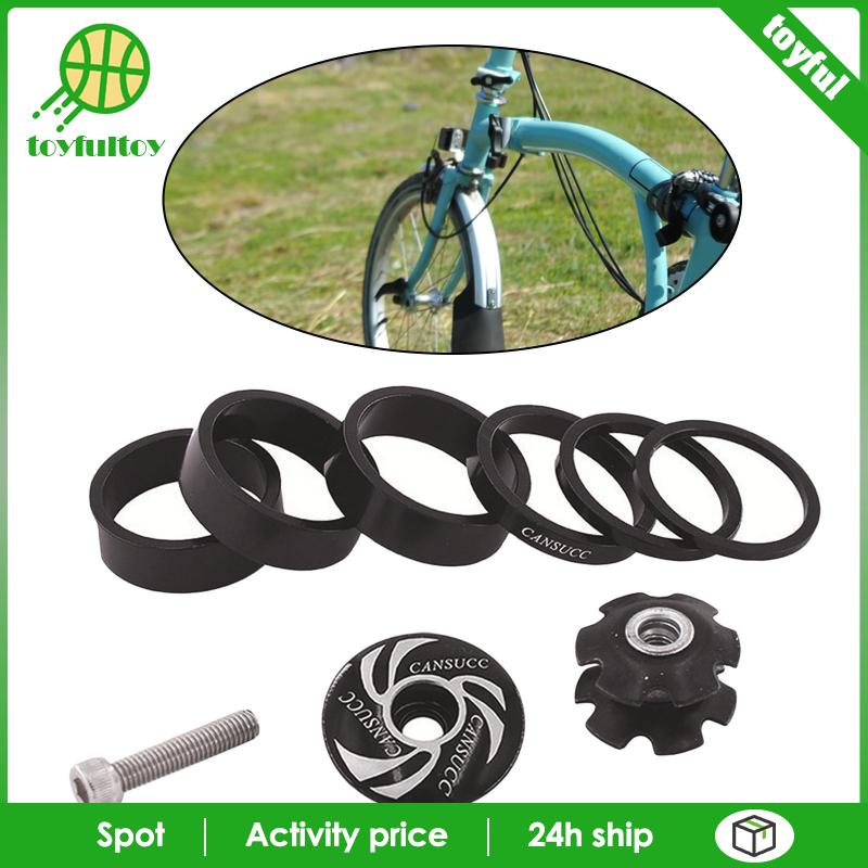 Bộ Vòng Đệm Tai Nghe 1 1 / 8 Inch Kèm Nắp Đậy Dành Cho Xe Đạp