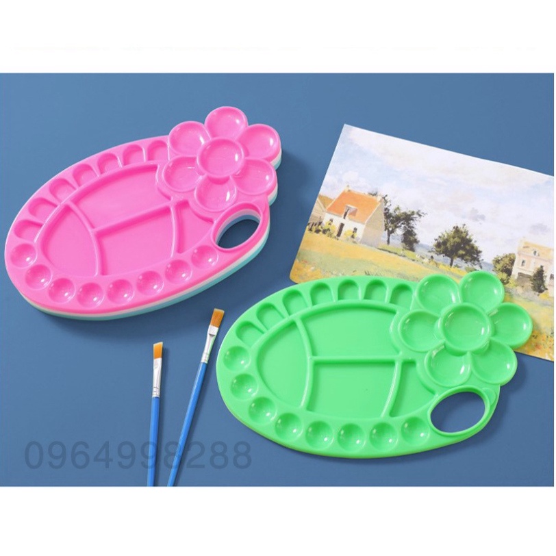 Khay pha màu acrylicoát, màu nước, nhiều ô cho bé pha màu sáng tạo