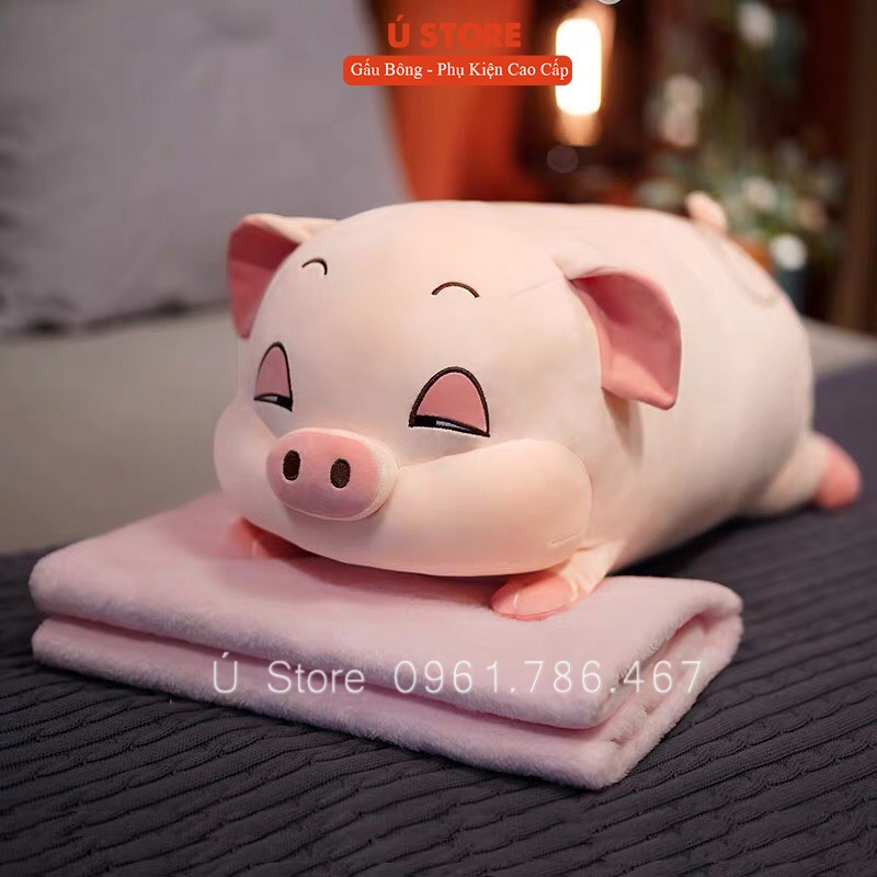 Gấu bông heo mắt híp cực đánh yêu, Gấu bông lợn phê cần kute ,Bông mềm mịn, size 40cm