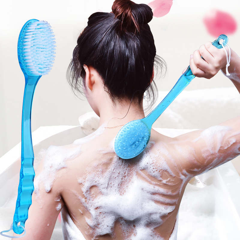 Bàn chải tắm mát xa lưng/ chân với tay cầm dài bằng nhựa tiện lợi