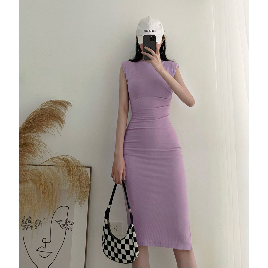 Đầm body thun tăm dáng dài