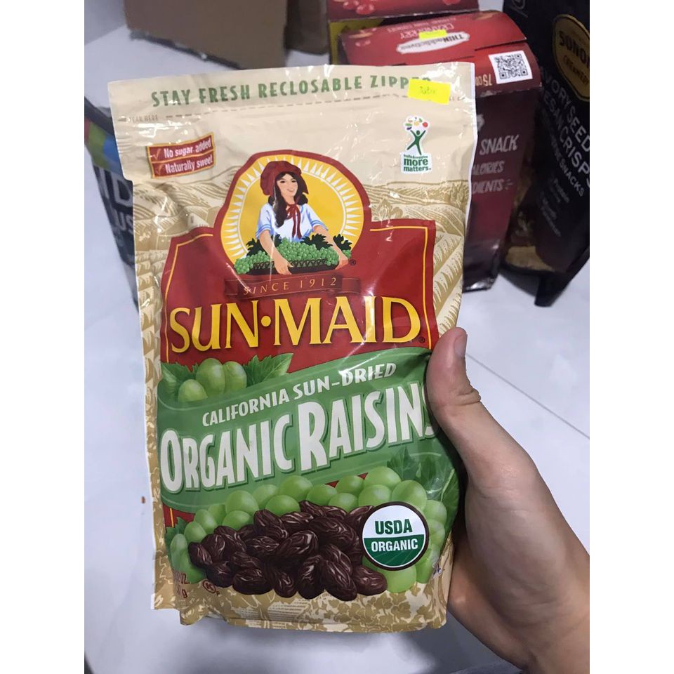 NHO KHÔ HỮU CƠ SUNMAID ORGANIC RAISINS 907G