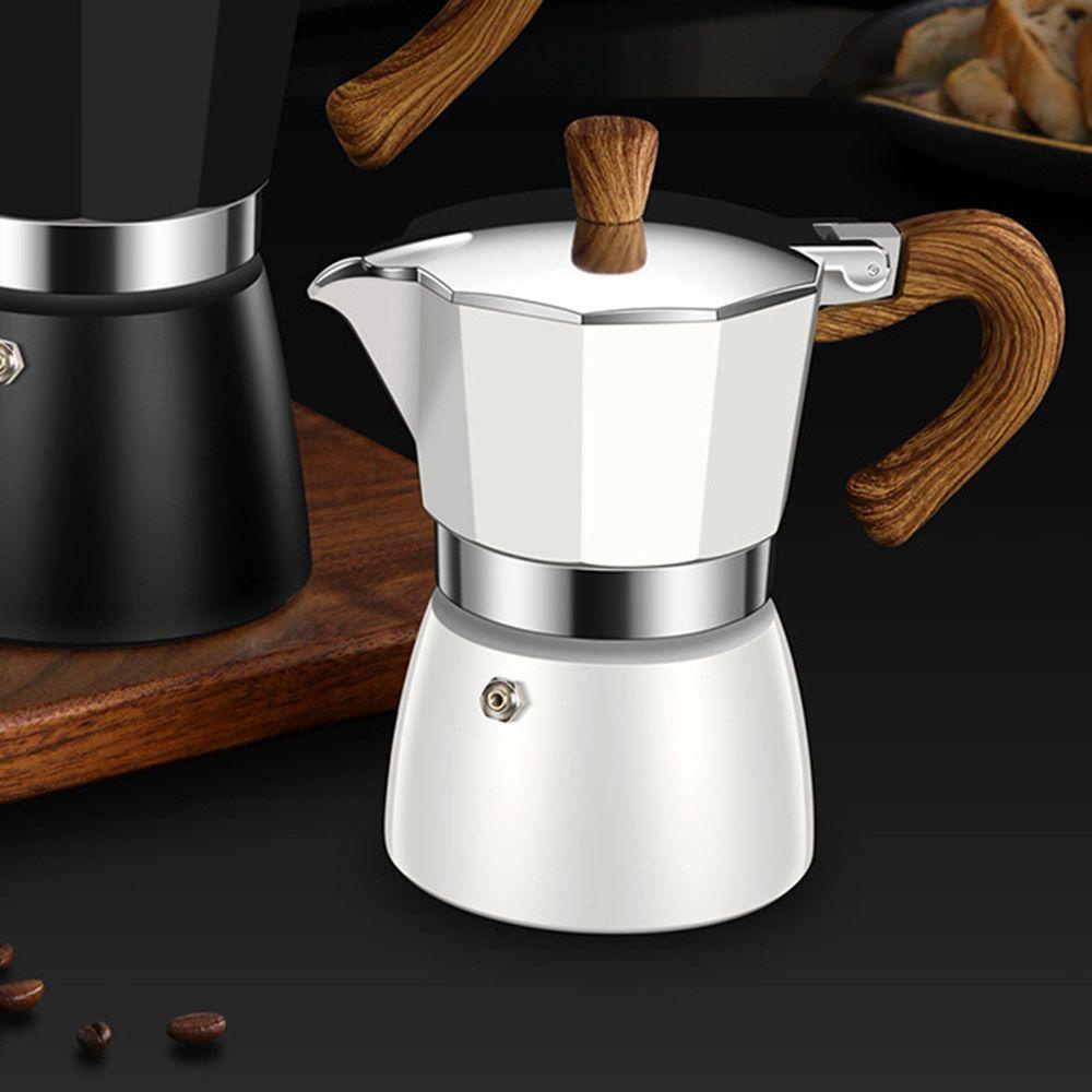 FOREVER Cốc Pha Cà Phê Espresso Bằng Nhôm Chịu Nhiệt Tay Cầm Gỗ 3 / 6 Cốc 150 / 300ML