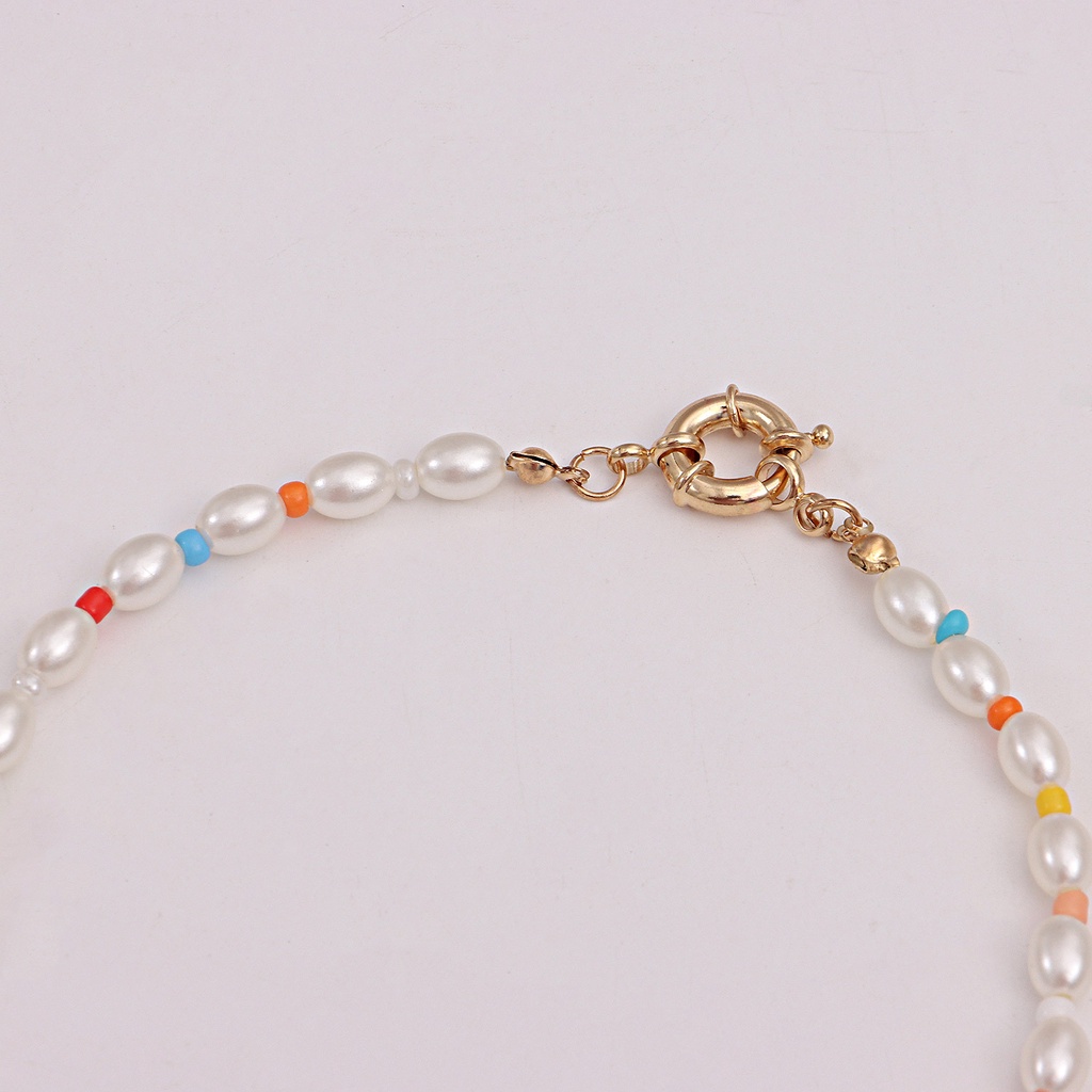 (0306) Vòng Cổ Choker Ngọc Kết Hợp Hạt Nhựa Resin Đơn Giản Sang Trọng Nữ Tính