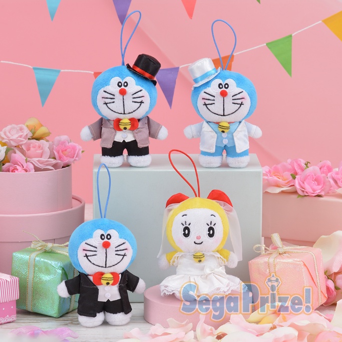 Doraemon Đám Cưới Móc Khóa Full Set Chính Hãng Gấu Bông Nhật Amuse Sega Disney Authentic