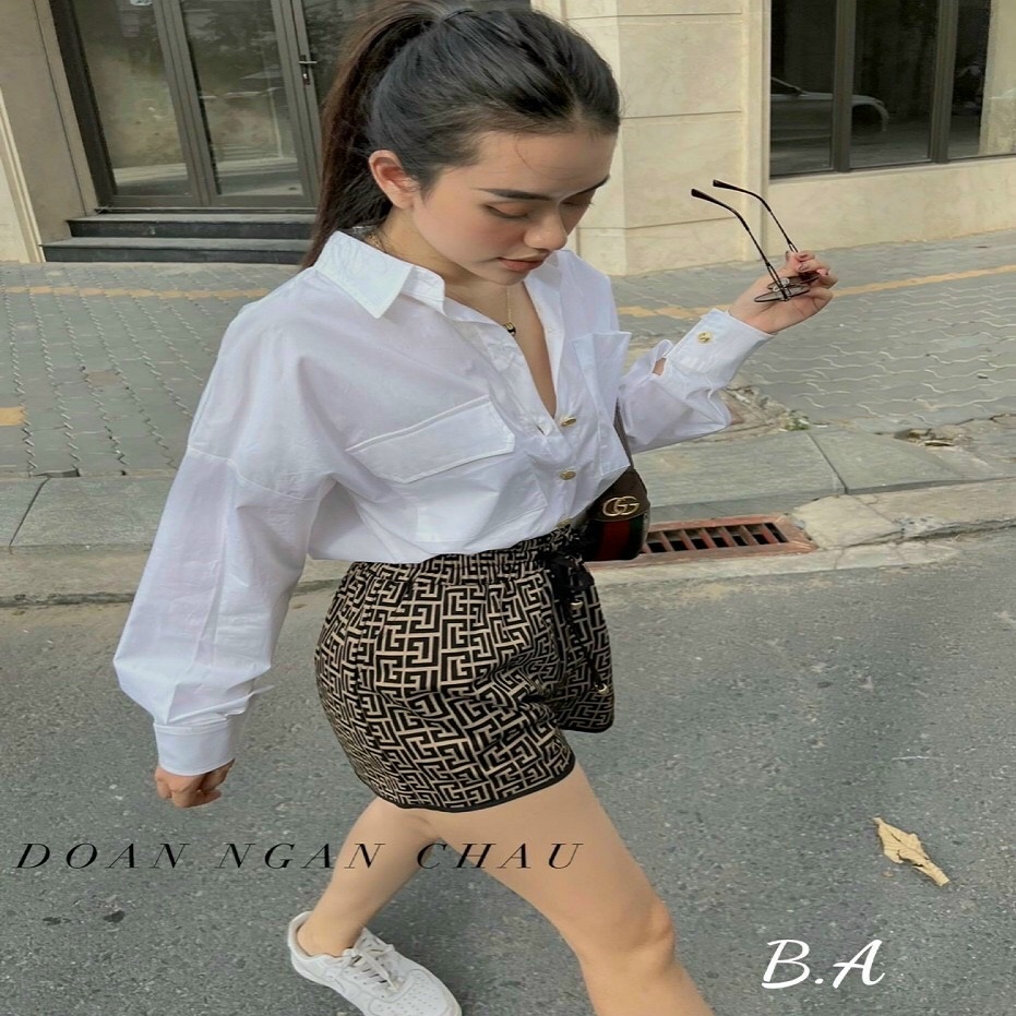 Áo sơ mi nữ dài tay, áo sơ mi nữ trắng Form rộng <65kg ,có TÚi và CÚC ngọc cao cấp, hàng LOẠI 1