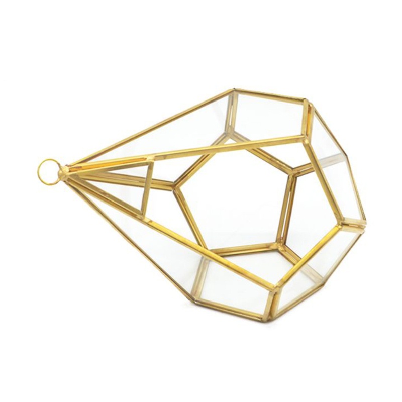 Seng Chậu Kính Trồng Cây Treo Tường Họa Tiết Kim Cương Mở Hình Giọt Nước Kiểu Hình Học Hiện Đại Trong