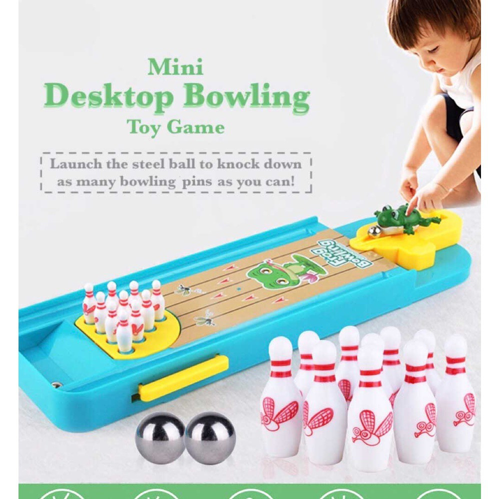 Bộ Đồ Chơi Bowling Mini Để Bàn Họa Tiết Hoạt Hình Thú Vị Cho Bé Trai