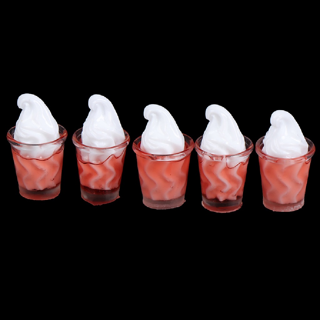 Set 10 Ly Kem / Thức Ăn / Nước Uống Màu Sắc Ngọt Ngào Trang Trí Nhà Búp Bê 1 / 12