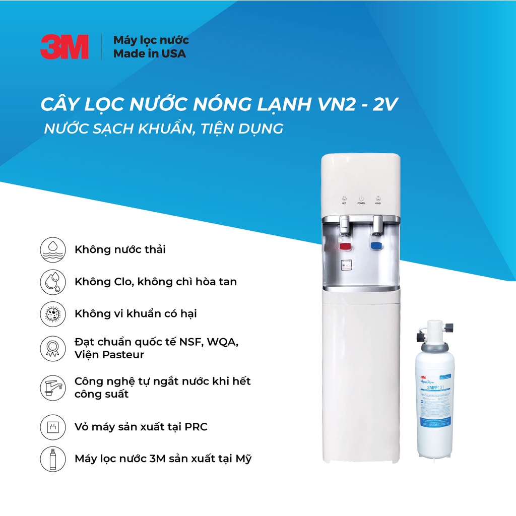 Máy Lọc Nước Nóng Lạnh 3M VN2-2V (Sử Dụng Máy 3M FF100)