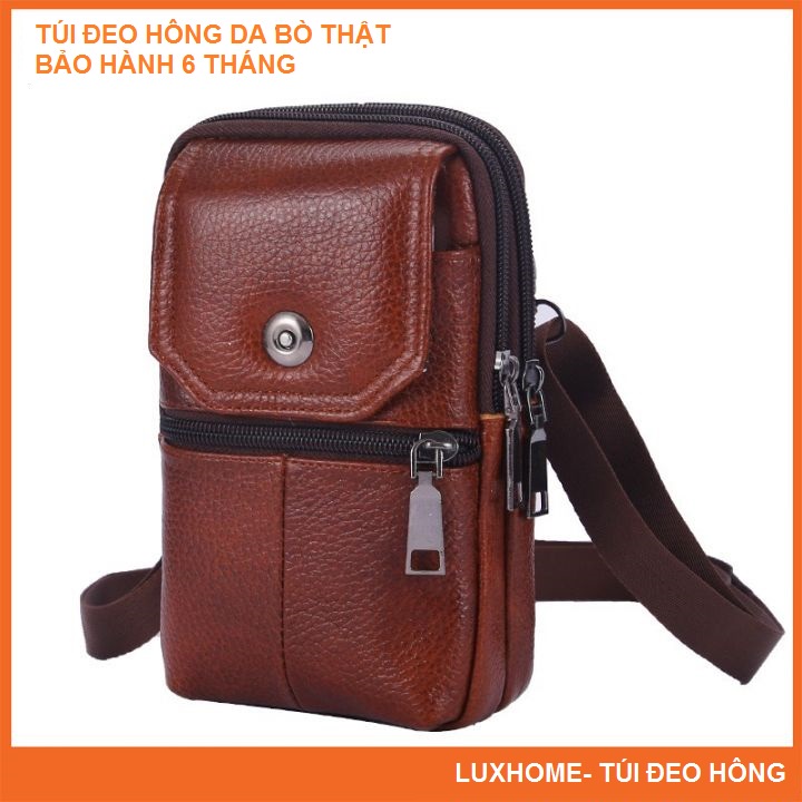 Túi đeo hông cài thắt lưng đựng điện thoại da bò T11