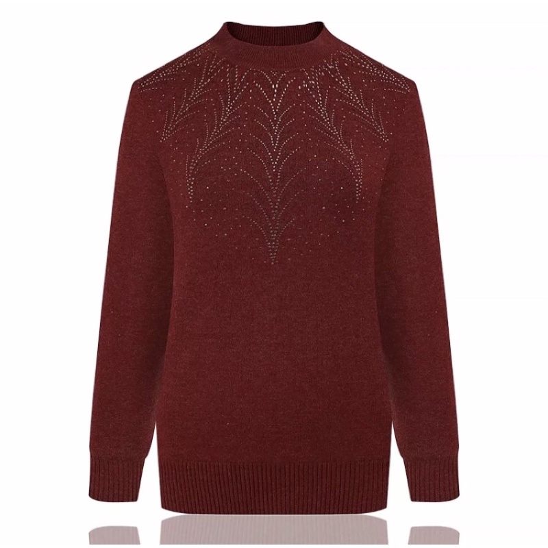 Áo len phụ nữ trung niên hoạ tiết sang trọng | BigBuy360 - bigbuy360.vn