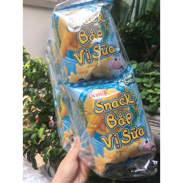 Bịch 10 gói Bim Bim Snack Bắp Vị Sữa thơm ngon 15g/gói