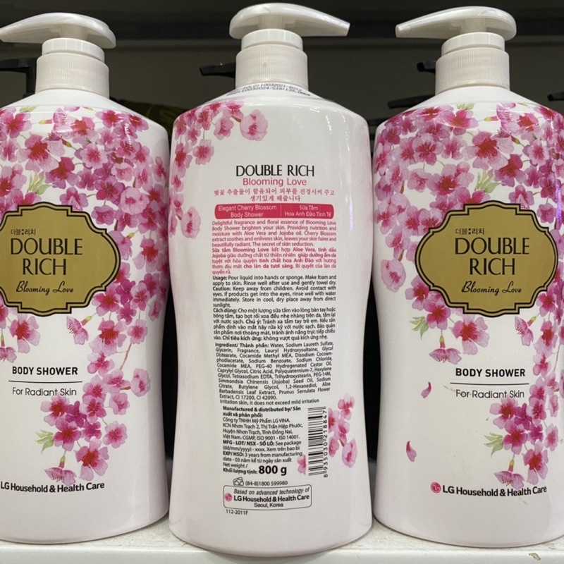 Sữa tắm Double Rich hương hoa giúp tăng cường độ ẩm cho da 800g ( hoa anh đào )