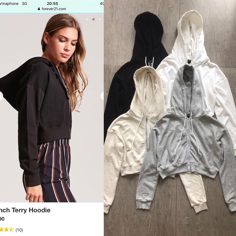 Áo khoác f21 thun cotton da cá dày mịn đẹp