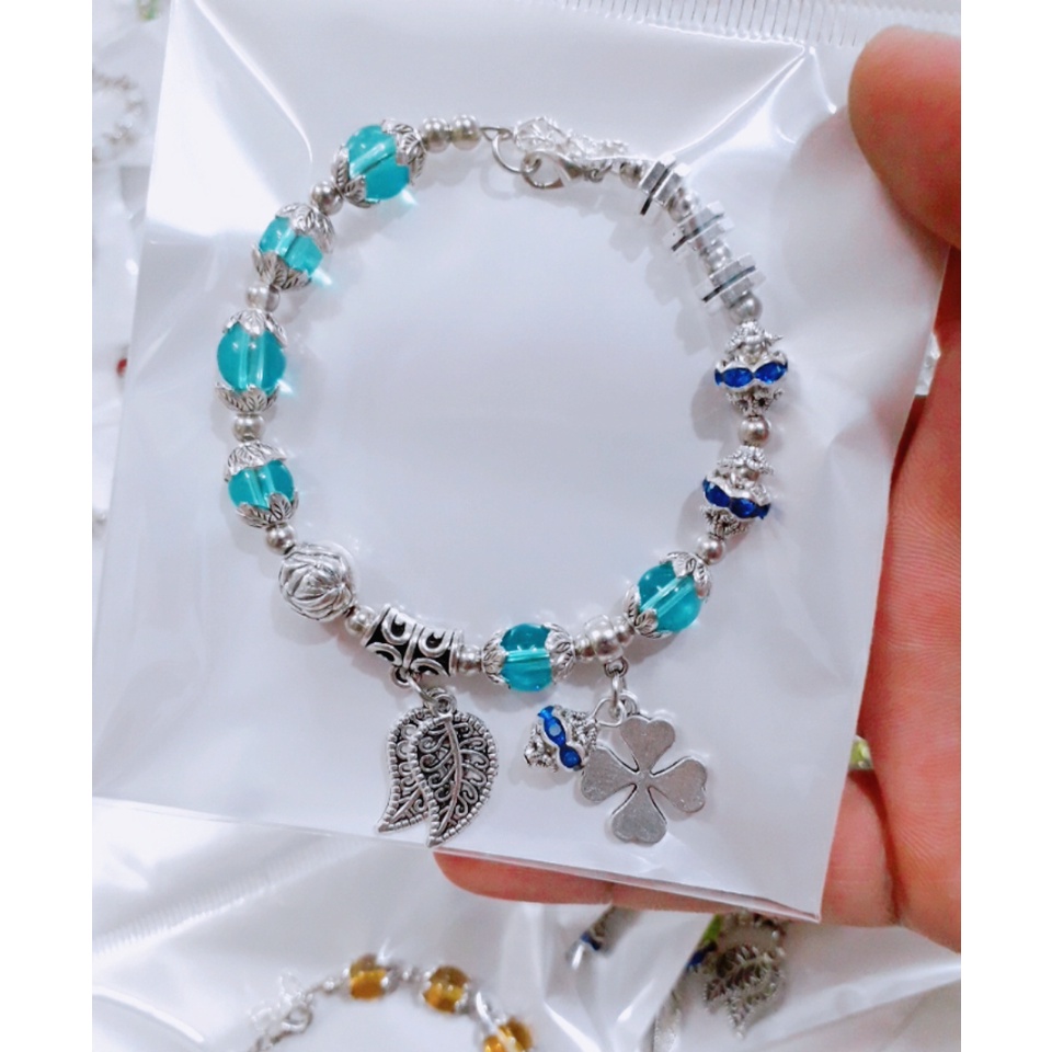 Sỉ 1 set 5 vòng tay đá màu mix charm cực đẹp