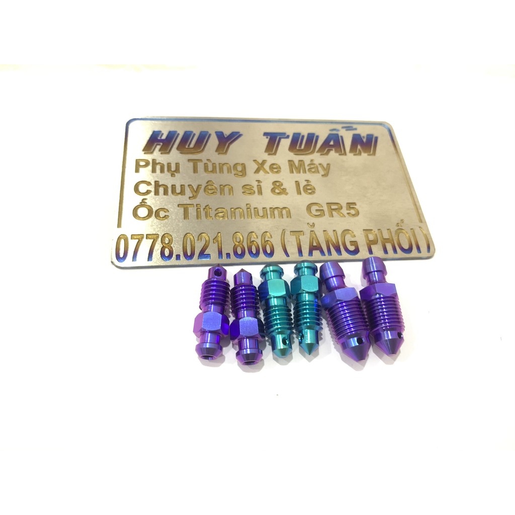 Ốc gió heo dầu , ốc xã gió Titan Gr5 heo zin Nissin Brem Adelin 4pis loại 7li 8li 10li , 10li răng to