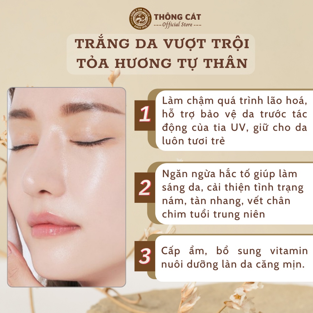 Trà thơm cơ thể Hàm Hương Thông Cát - Trà thảo mộc, dưỡng trắng da, sinh collagen, tăng vitamin, chống lão hoá da mờ nám