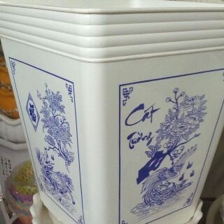 Chậu nhựa Vuông Cát Tường đường kính Cao 40Cm,Rộng 30Cm