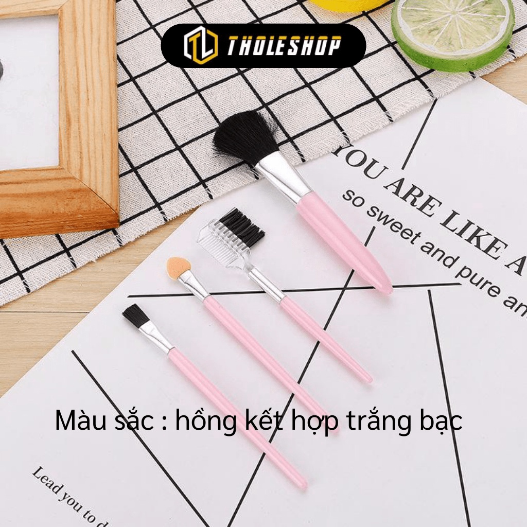 [SGD] Bộ Cọ Trang Điểm Mini - Bộ 4 Món Cọ Makeup Cá Nhân Nhỏ Gọn, Lông Mềm Mại 8118