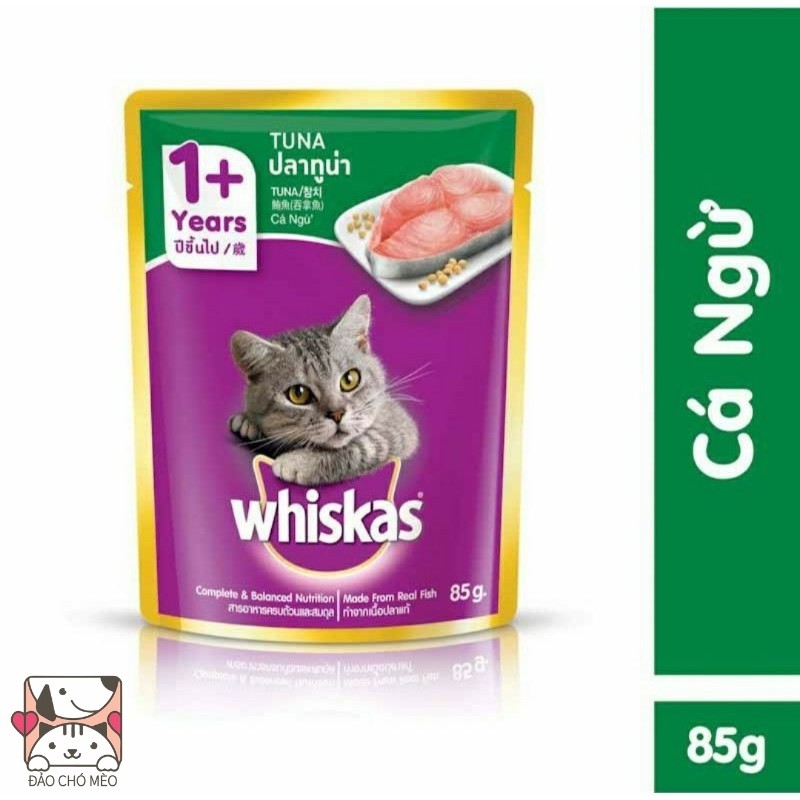 [Mã SKAMLTSM9 giảm 10% đơn 99K] Pate Mèo Whiskas Junior Tuna 85g cung cấp nguồn dinh dưỡng dồi dào cho mèo - Đảo Chó Mèo