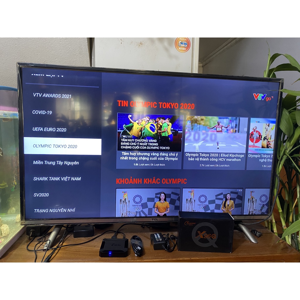 Đầu android tv box mẫu mới chạy H313 android 10.0 thiết kết thông minh - X96Q ram 2gb rom16gb có kèm khiển G10S giá rẻ !