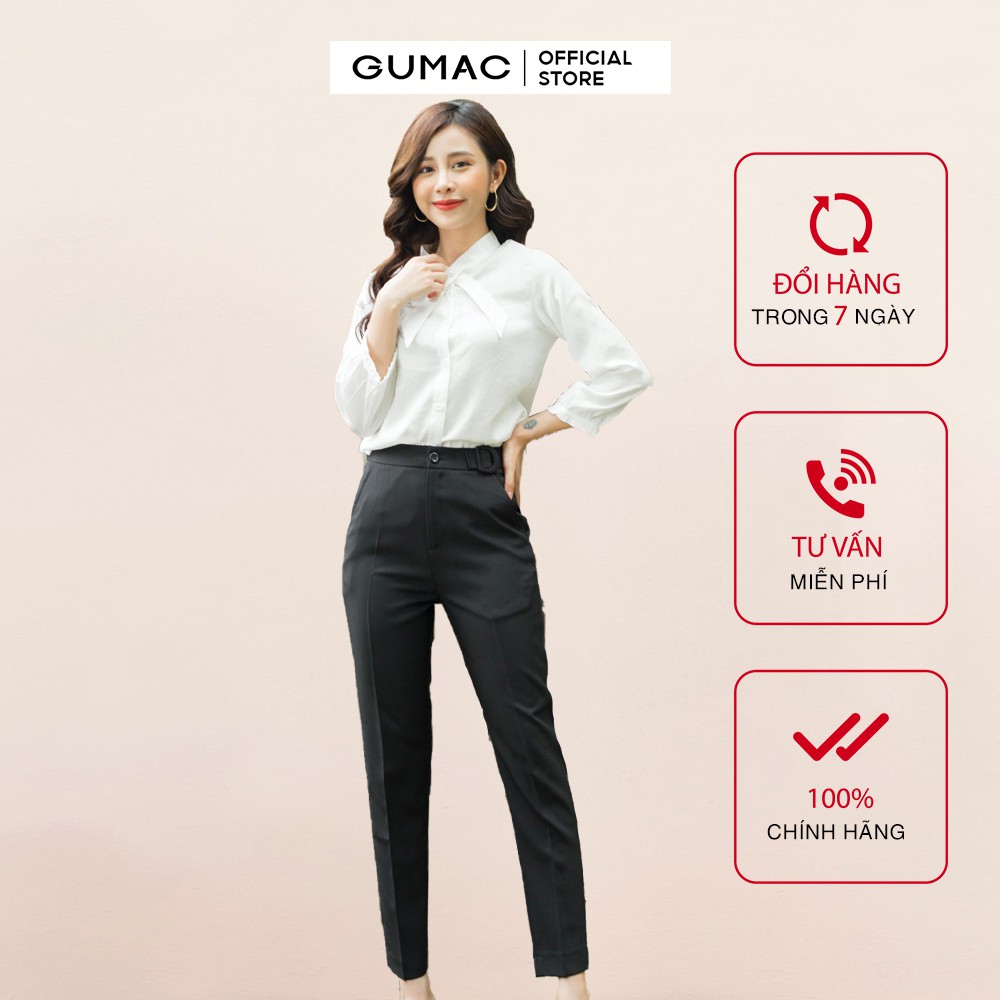 [Mã WABRGU72 giảm 10% tối đa 50k đơn 250k] Quần tây nữ phụ kiện chữ D QA349 GUMAC