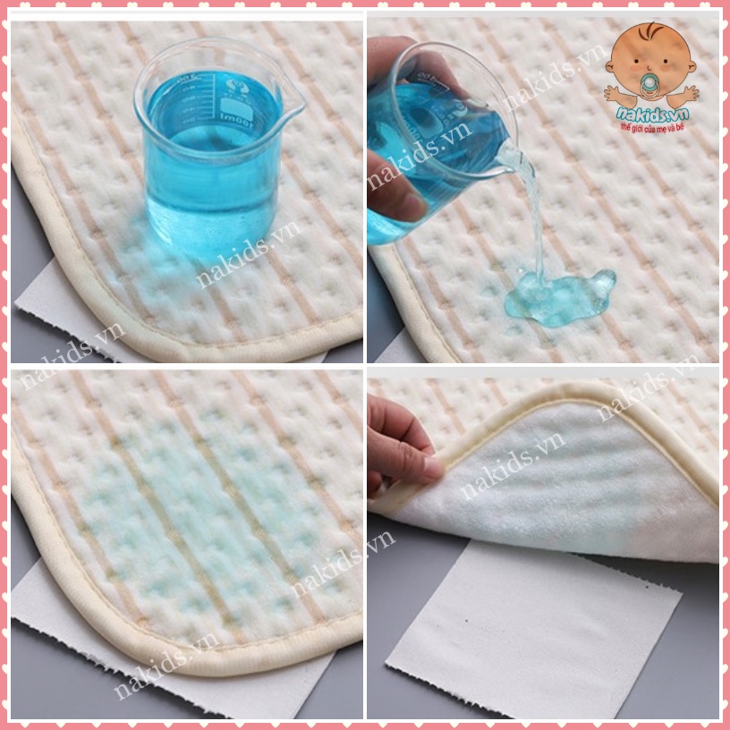 Lót Chống Thấm ORGANIC Cho Bé  KT 70x120cm, 70x90cm, 50x70cm, 30x45cm 100% COTTON HỮU CƠ TỰ NHIÊN Không Chất Tẩy Nhuộm