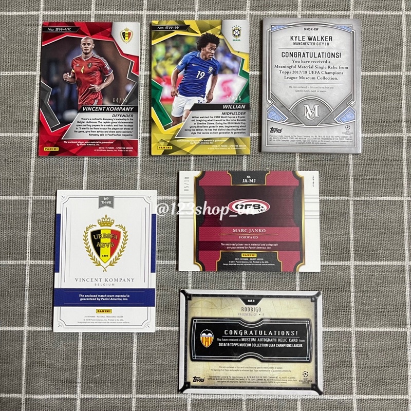 Thẻ chữ ký cầu thủ bóng đá Panini;Topps