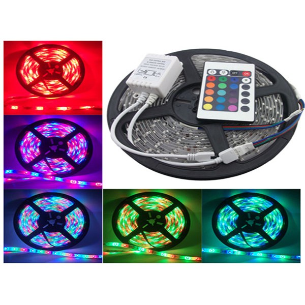 Bộ đèn led 5m 3528RGB trang trí máy tính + Nguồn + Remote