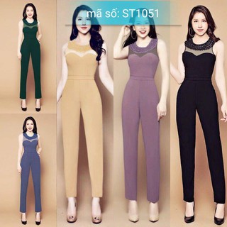 Jumsuit đồ bay dài phối lưới đính hột xinh xắn