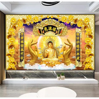 Decal dán tường Minh Trí Tranh trang trí bàn thờ phật adida UD1108