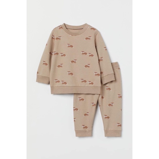 Bộ nỉ bé trai hm aut | Chính hãng | áo nỉ bông quần cotton