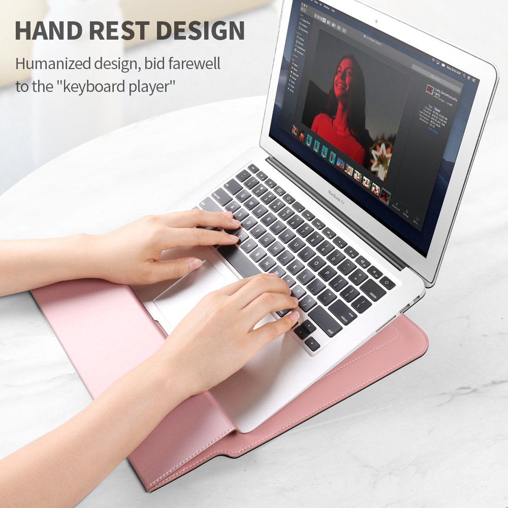 [Video/Ảnh thật] Bao da cao cấp có hút từ tính dành cho Macbook , Surface [4 in 1] - CHỐNG NƯỚC