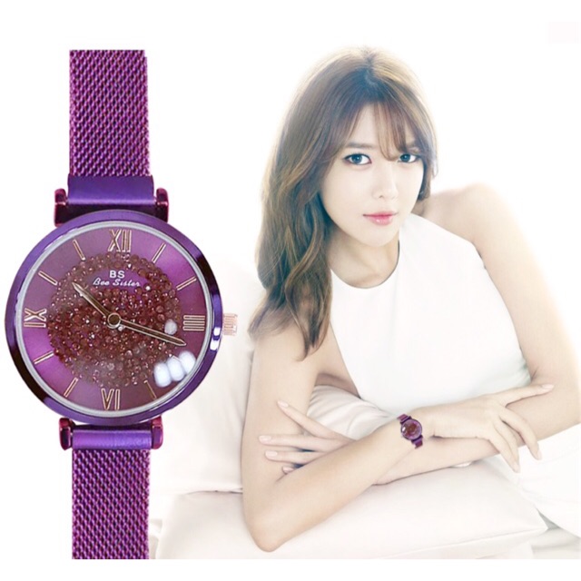 Đồng hồ nữ Bee Sister chính hãng dây nam châm mặt đính đá mẫu mới siêu hot | BigBuy360 - bigbuy360.vn