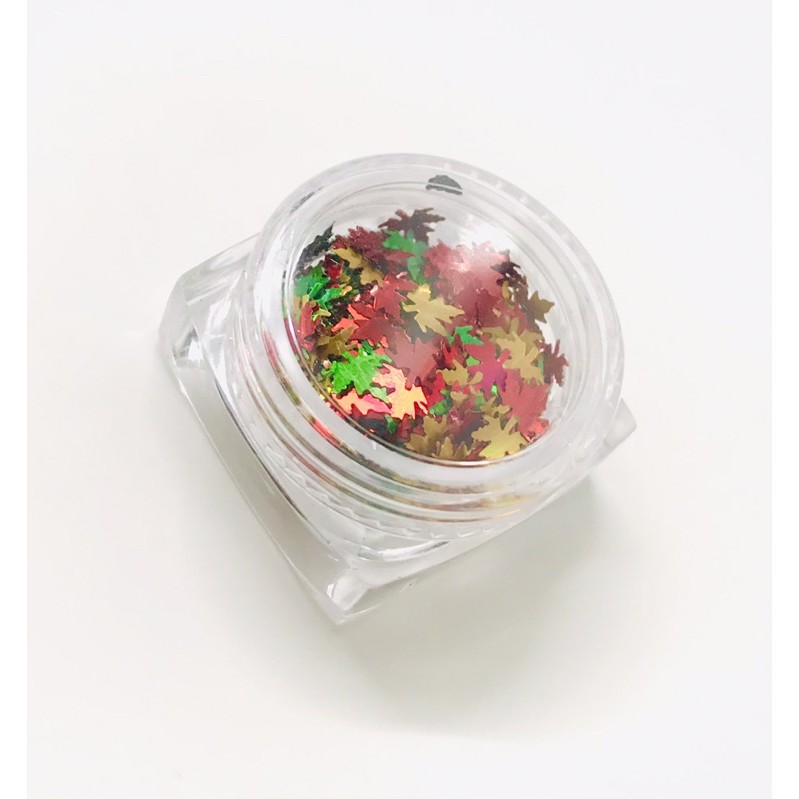 Sequin lá phong mix màu-phụ kiện nail móng