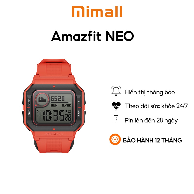 Đồng hồ thông minh Amazfit NEO - PHÂN PHỐI CHÍNH HÃNG - Bảo hành 12 Tháng 1 ĐỔI 1