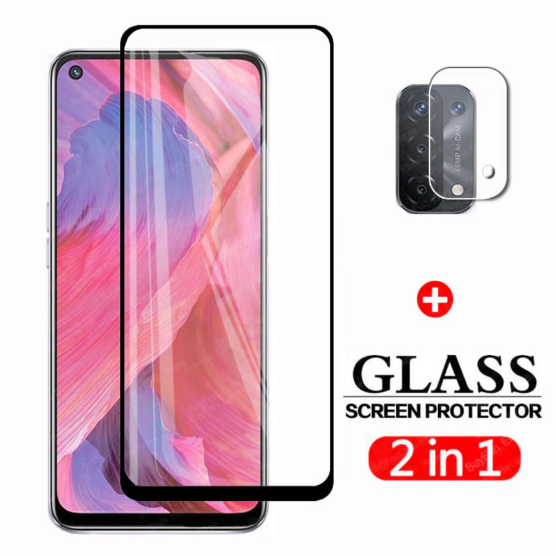 2 in 1 Screen Protective Glass on for Oppo A74 A54 5G Tempered Protector Camera Lens Film for Oppo A 74 54 Protective Glass